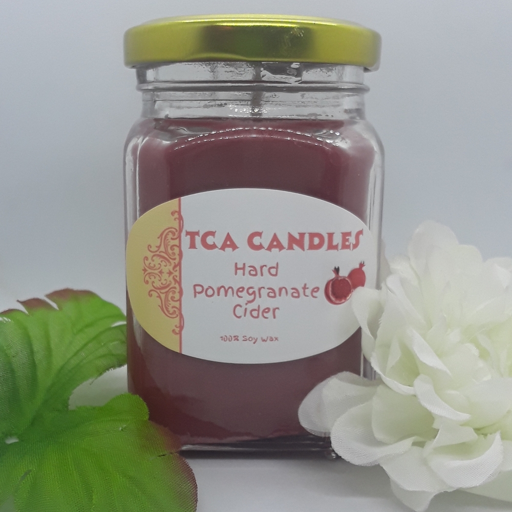 Hard Pomegranate Cider Scented Candle - Red